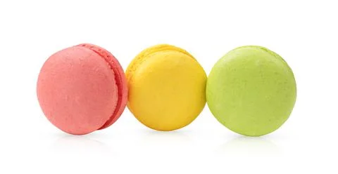 Macaroons on white background Stock Photos