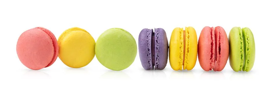 Macaroons on white background Stock Photos