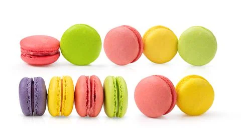 Macaroons on white background Stock Photos