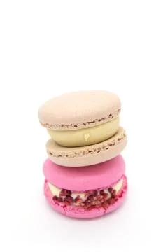 Macaroons on a white background. Stock Photos