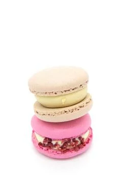 Macaroons on a white background. Stock Photos
