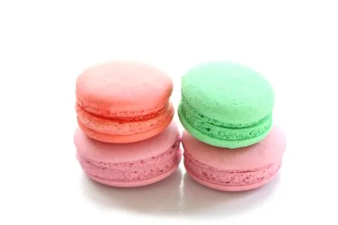 Macaroons on white. Stock Photos