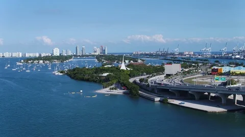 Macarthur Causeway Miami Beach 库存影片 81167008