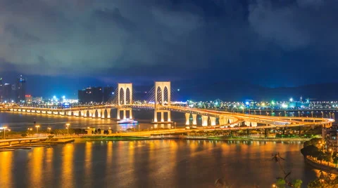 Macau Bridge Landmark Place Of Macau China Stock Footage 63235388