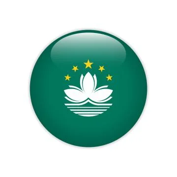 Macau flag on button Stock Illustration