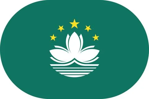Macau flag in flat oval design Stock Illustration