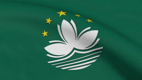 Macau Flag Loop Stock Footage 241212590