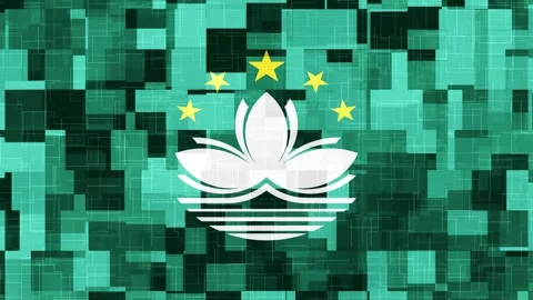 Macau flag wallpaper technology background aimation Stock Footage 262772203