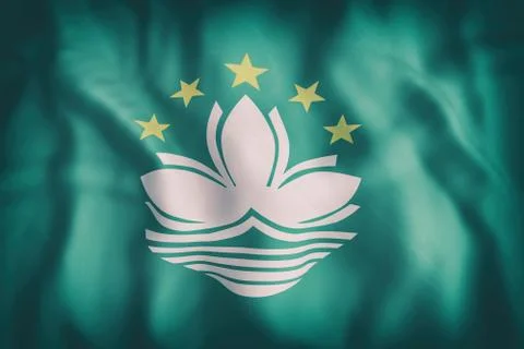 Macau flag waving Stock Illustration