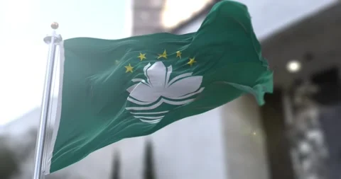 Macau-flag-waving-seamless-loop-4k-60fps Stock Footage 333614875