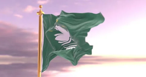 Macau Flag Waving in the Wind  4K Cinematic Animation Stock Footage 325658185