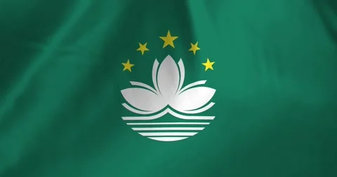 Macau flag waving with the wind background loop video animation Video stock 327172376