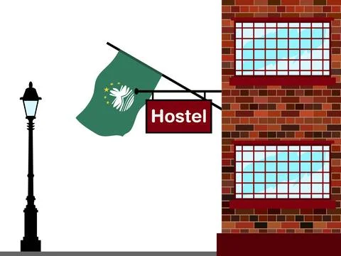 Macau Hostels Vector Illustration Stock Illustration