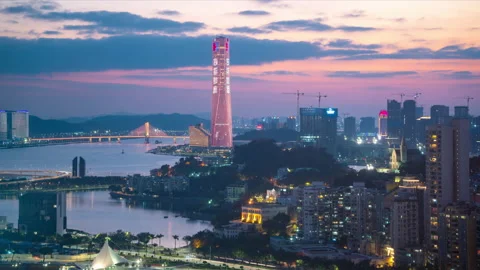 Macau landmark skyline timelapse Stock Footage 148385121
