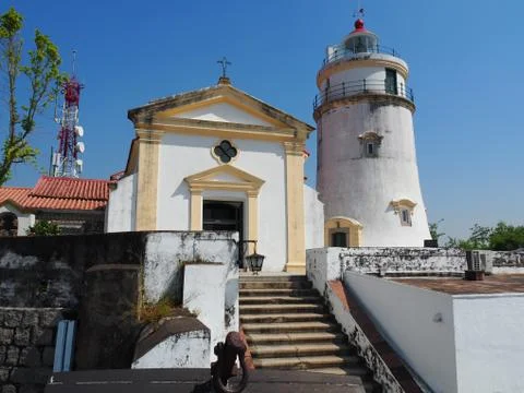 Macau lighthouse. Stock Photos