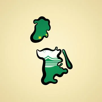 Macau - Map colored with flag Stock Illustration