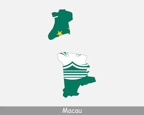 Macau Map Flag Stock Illustration