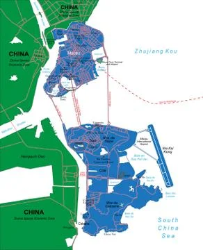 Macau map Stock Illustration