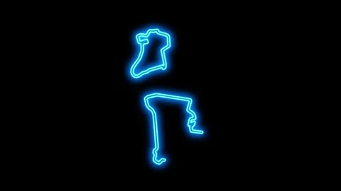 Macau Map Outline Neon Lights Stock Footage 332850015