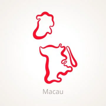 Macau - Outline Map Stock Illustration