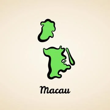 Macau - Outline Map Stock Illustration
