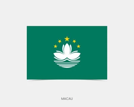 Macau Rectangle flag icon with shadow. Stock Illustration