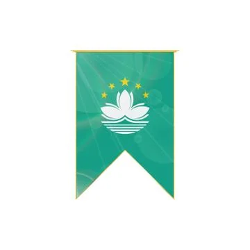 Macau ribbon flag Stock Illustration
