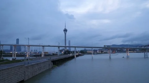 Macau tower drone 4K Stock Footage 117677472
