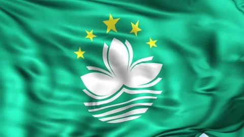 Macau Waving Flag Background Stock Footage 204140278