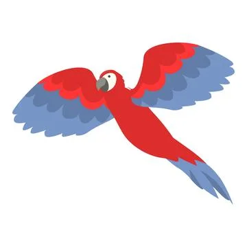 Macaw fly icon cartoon vector. Tropical bird Stock Illustration