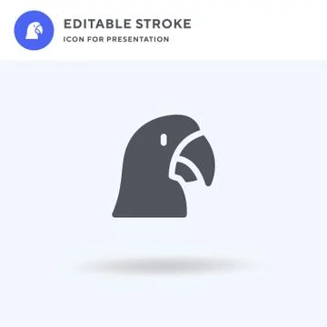 Macaw icon vector, filled flat sign, solid pictogram isolated on white, logo  Illustrazione stock