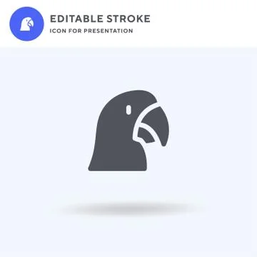 Macaw icon vector, filled flat sign, solid pictogram isolated on white, logo Illustrazione stock