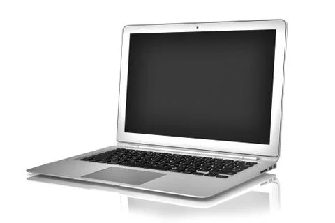 Macbook Air In Perspective On White Background Stock Illustration