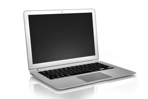 Macbook Air In Perspective On White Background Stock Illustration