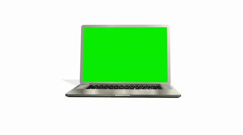 Macbook opens and closes - green screen Video stock 39908558