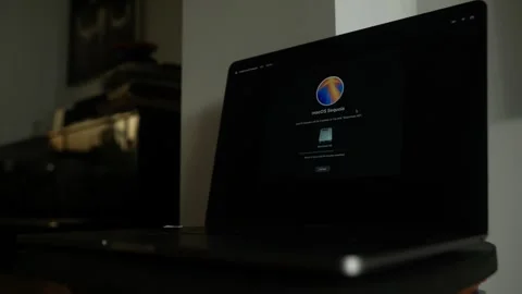 A MacBook Pro reinstalling macOS Sequoia 6K Stock-Footage 305358418