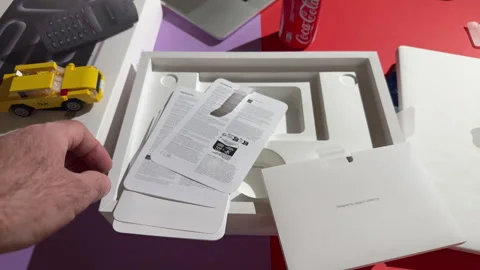 MacBook Pro Safety Leaflets in Dutch and French Stock Footage 306049788