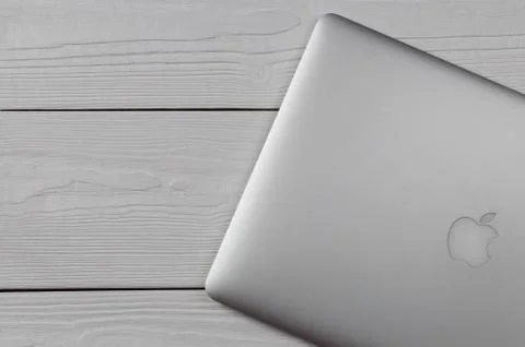 Macbook pro  top view Stock Photos