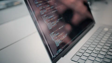 Macbook screen developing react code Stockbeeldmateriaal 245735806