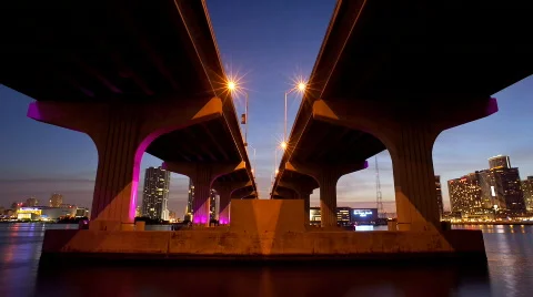 MacCarthur Bridge in MIami Stock Footage 705739