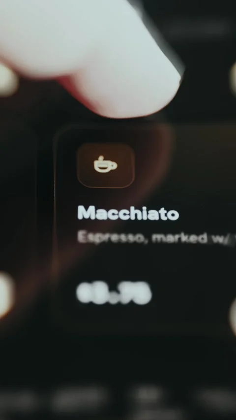 Macchiato Coffee Menu - Detailed Interface View Stock Footage 336388629