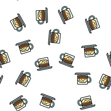 Macchiato coffee vector seamless pattern Illustrazione stock