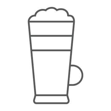 Macchiato thin line icon, coffee and cafe Stock Illustration