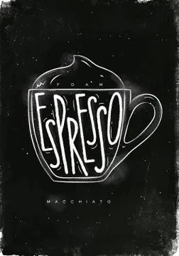 Macciato cup chalk Stock Illustration
