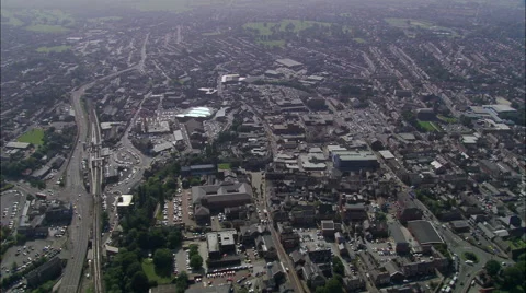 Macclesfield Plus Town Hall And Hovis Mills On Canal Stock-Footage 65200247