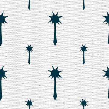 Mace icon sign. Seamless pattern with geometric texture. Vector 库存插图