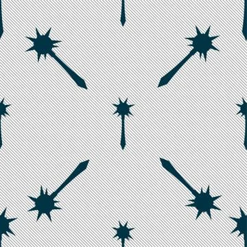 Mace icon sign. Seamless pattern with geometric texture. Vector イラスト素材