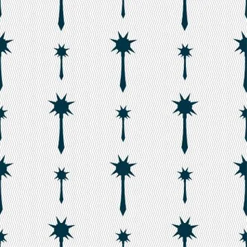 Mace icon sign. Seamless pattern with geometric texture. Vector イラスト素材