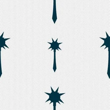 Mace icon sign. Seamless pattern with geometric texture. Vector Illustrazione stock