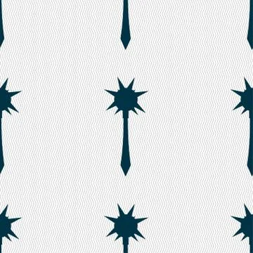 Mace icon sign. Seamless pattern with geometric texture. Vector Stock Illustration